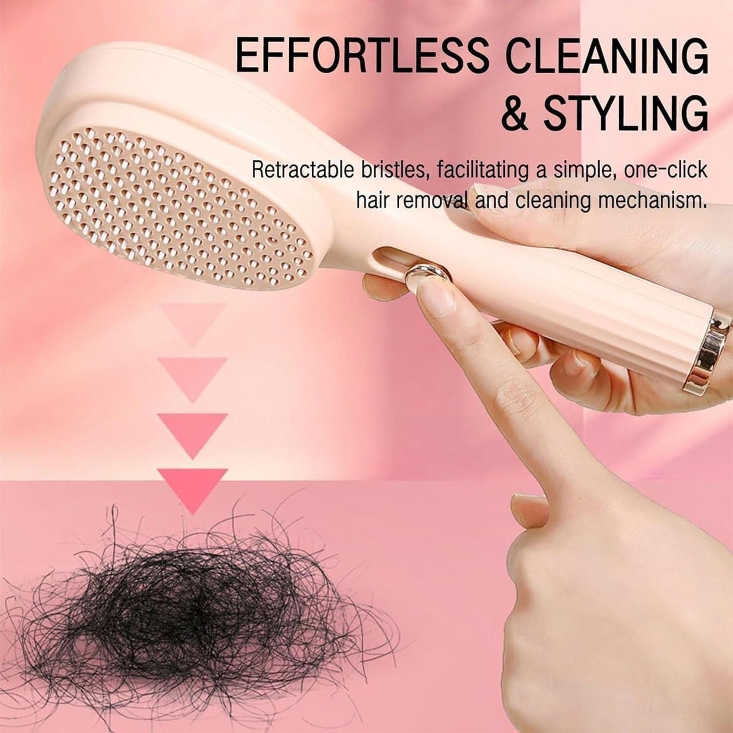 WISHCARTS Self-Cleaning New Big Size Self Cleaning Hairbrush,2 in 1 Comb